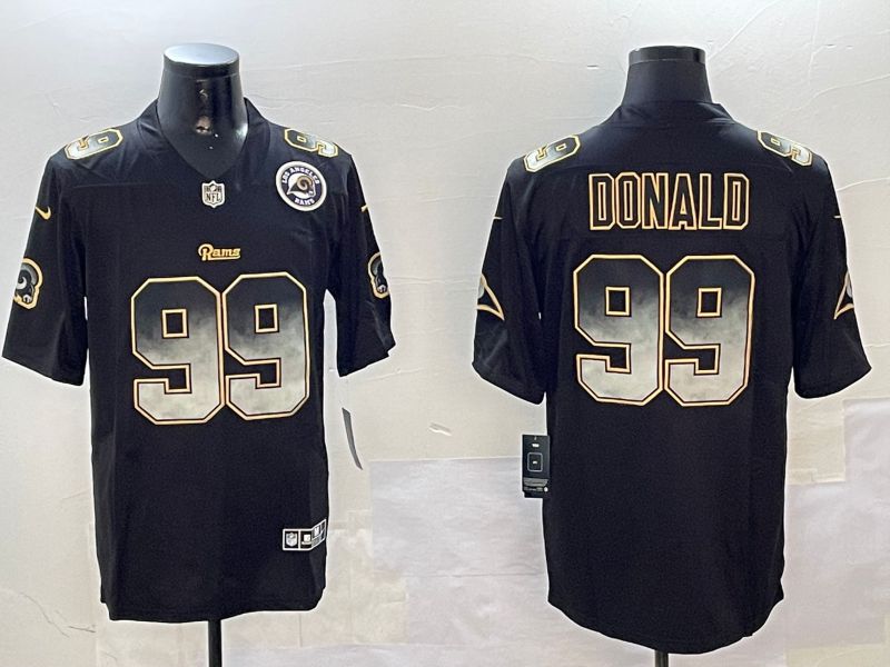 Men Los Angeles Rams #99 Donald Black Nike Smoke Fashion 2024 Limited NFL Jersey style 2->oakland raiders->NFL Jersey